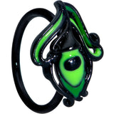 20G 5/16 Black Striking Peacock Feather Nose Hoop