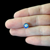Blue Faux Opal Disc Top Barbell Tongue Ring