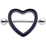 14G 5/8 Black Heart Valentine Glow in the Dark Nipple Shield Set