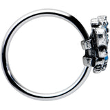 20G 5/16 Blue Textured Butterfly Nose Hoop