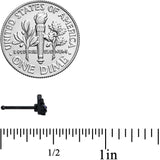 20G 1/4 Black Purple Skull Bow Heart Nose Bone