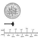 20G 1/4 Clear CZ Gem Black Abstract Sun Nose Bone