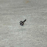 20G 1/4 Clear CZ Gem Black Abstract Sun Nose Bone