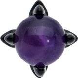 20G 1/4 Purple Synthetic Amethyst Black Claw Hand Nose Bone