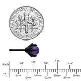 20G 1/4 Purple Synthetic Amethyst Black Claw Hand Nose Bone