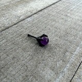 20G 1/4 Purple Synthetic Amethyst Black Claw Hand Nose Bone