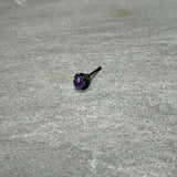 20G 1/4 Purple Synthetic Amethyst Black Claw Hand Nose Bone