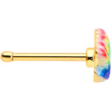 20G 1/4 Gold Tone Rainbow Scallop Shell Nose Bone