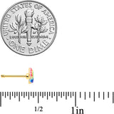 20G 1/4 Gold Tone Rainbow Scallop Shell Nose Bone