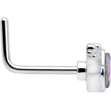 20G 7mm Aurora Gem Deco Waves L Shape Nose Ring