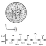 20G 7mm Aurora Gem Deco Waves L Shape Nose Ring