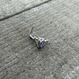 20G 7mm Aurora Gem Deco Waves L Shape Nose Ring