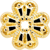 20G 1/4 Yellow Gem Gold Tone Textured Cross Nose Bone