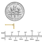 20G 1/4 Yellow Gem Gold Tone Textured Cross Nose Bone