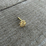 20G 1/4 Yellow Gem Gold Tone Textured Cross Nose Bone