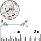 14G 9/16 Clear Gem Flying Bats Halloween Barbell Nipple Ring Set