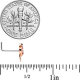 20G 7mm Pink Gem Rosy Fashion Flamingo L Shape Nose Ring