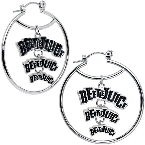 20G Officially Licensed Beetlejuice Say His Name Hoop Earrings
