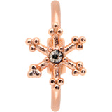 20G 5/16 Clear Gem Rose Gold Tone Sweet Snowflake Nose Hoop