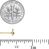 20G 1/4 Black Gem Gold Tone Blue Crab Nautical Nose Bone