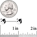 14G 9/16 Yin Yang Panda Bear Barbell Nipple Ring Set