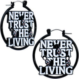 20G Licensed Beetlejuice Never Trust the Living Hoop Earrings