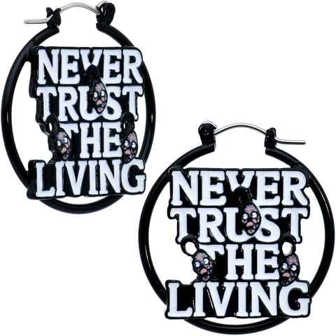 20G Licensed Beetlejuice Never Trust the Living Hoop Earrings