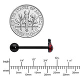 Black Classic Ladybug Top End Barbell Tongue Ring