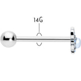 Blue Gem Twining Heart Mystic Orb Barbell Tongue Ring