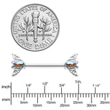 14G 9/16 Aurora Gem Deco Waves Barbell Nipple Ring Set