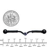 14G Black Gem Black Vee Spring Coil Project Bar 38mm