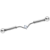 14G Clear Gem Vee Spring Coil Project Bar 38mm