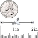 14G Clear Gem Offset Bat Halloween Industrial Barbell 38mm