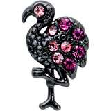 20G 1/4 Pink Gem Fashion Flamingo Black Nose Bone