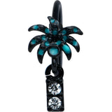 20G 5/16 Black Night Palm Tree Dangle Helix Circular Ring