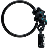 20G 5/16 Black Night Palm Tree Dangle Helix Circular Ring