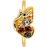 20G 5/16 Orange Gem Gold Hue Baroque Butterfly Nose Hoop