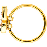 20G 5/16 Orange Gem Gold Hue Baroque Butterfly Nose Hoop