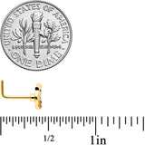 20G 1/4 Orange Gem Gold Tone Baroque Butterfly L Shape Nose Ring