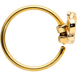 20G 5/16 Clear Gem Gold Tone Beauty Bee Nose Hoop