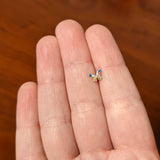 20G 1/4 Clear Blue Gem Rose Gold Tone Butterfly Wing Nose Bone