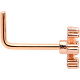 20G 7.5mm Clear Gem Rosy Tone Sweet Snowflake L Shape Nose Ring