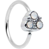 20G 5/16 White Faux Opal Trio Triangle Nose Hoop