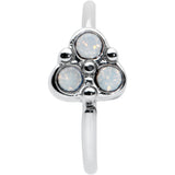 20G 5/16 White Faux Opal Trio Triangle Nose Hoop