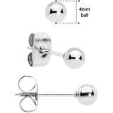 3mm 4mm 5mm Ball 316L Stainless Steel Stud Earrings 3 Pack