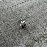 20G 7mm Blue Clear Gem Abstract Arch L Shape Nose Ring