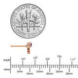 20G 1/4 Blue Clear Gem Rose Gold Tone Glamour Flare Nose Bone