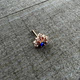 20G 1/4 Blue Clear Gem Rose Gold Tone Glamour Flare Nose Bone