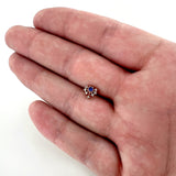 20G 1/4 Blue Clear Gem Rose Gold Tone Glamour Flare Nose Bone