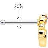 20G 1/4 Green Gem Shades of Spring Golden Nose Bone